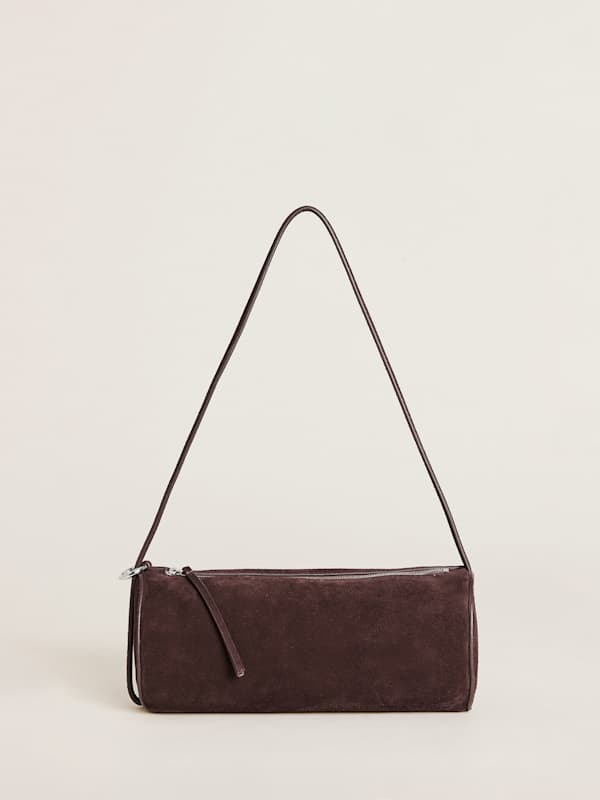 Simona Cylinder Bag - Espresso Suede